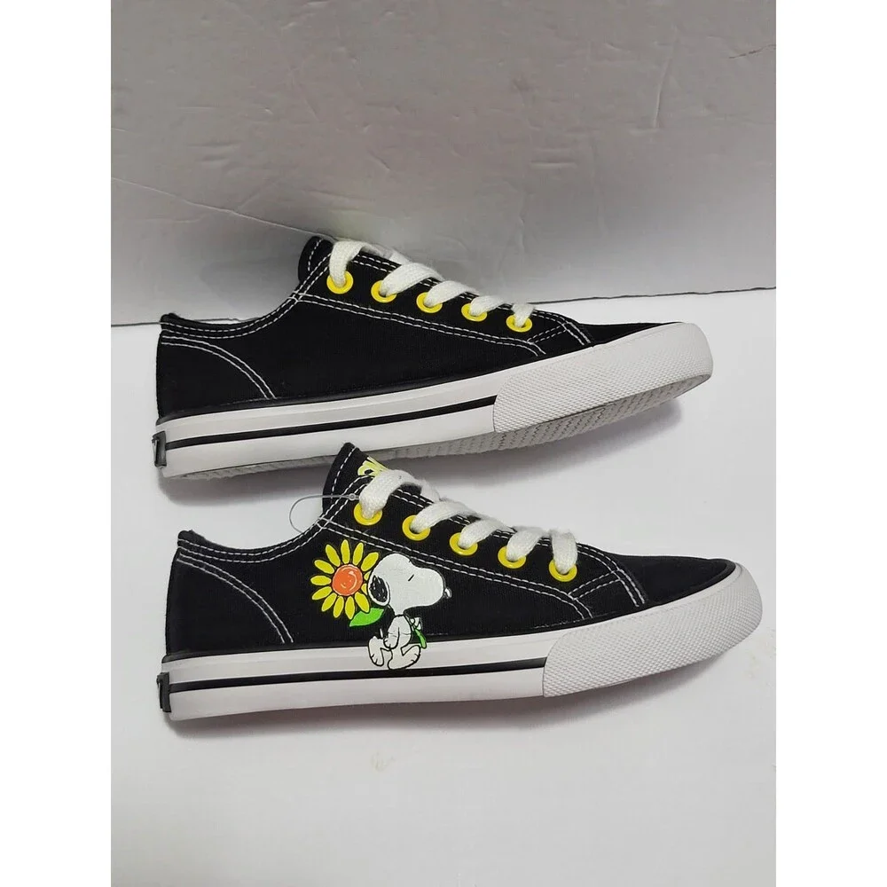 Peanuts Snoopy Black Canvas Lace-Up Children's Shoes Size 12 M